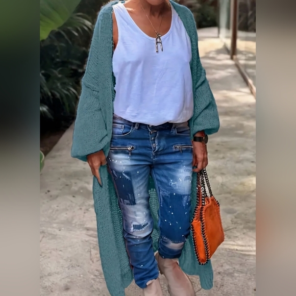 PEACE LOVE & BOHEMIAN KNIT CARDIGAN NWOT RARE COLOR - Picture 2 of 8